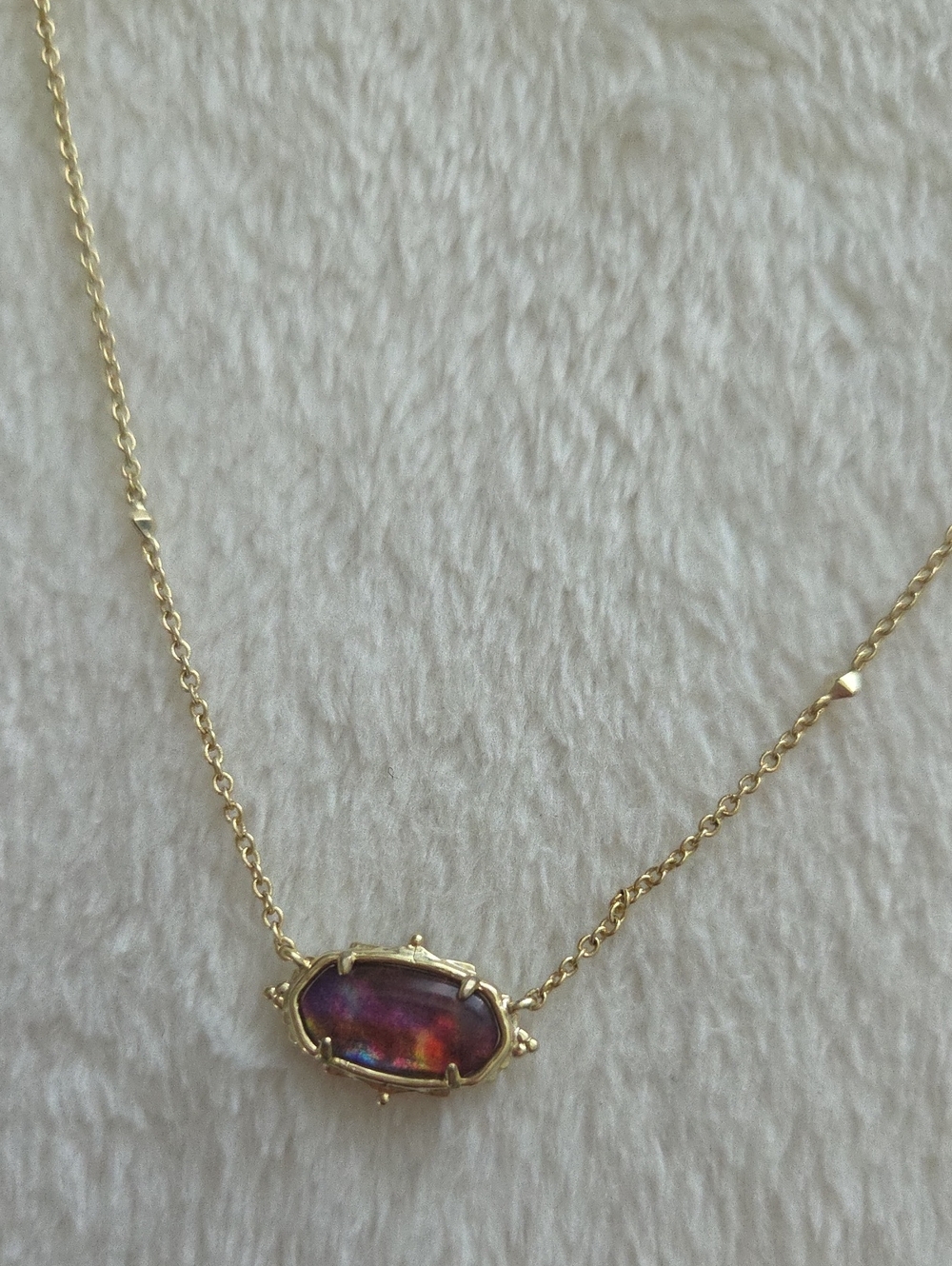 Kendra Scott Baroque Elisa Gold Pendant Necklace In Mauve Abalone